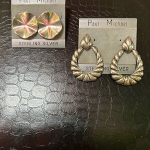 Vintage Paul Michael Sterling Silver post Earrings Set Sterling Silver